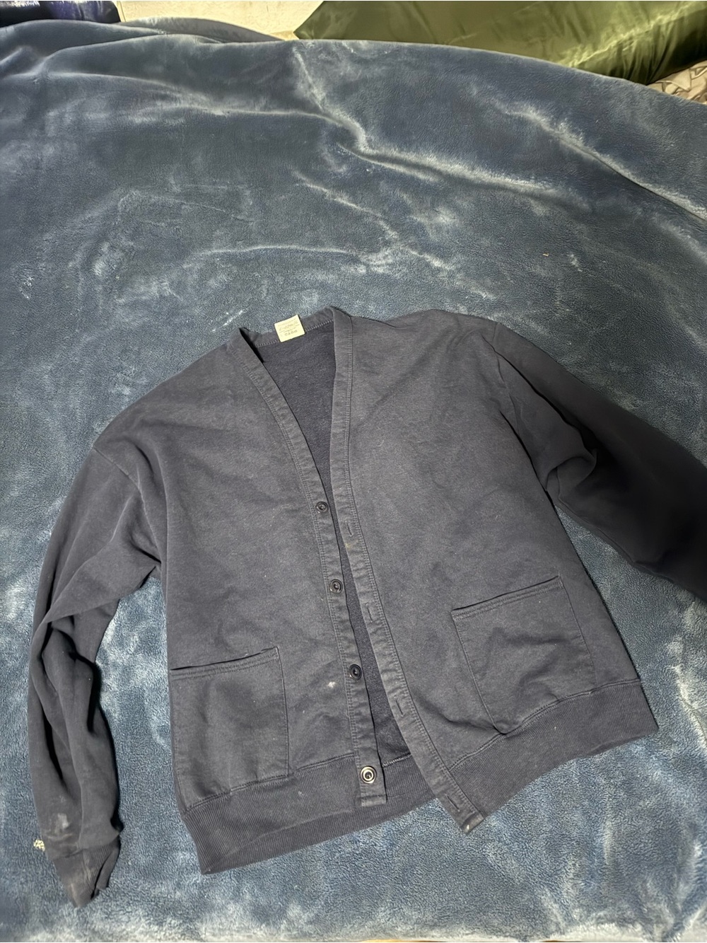Jerzees Men's Dark Navy Button-Up Cardigan